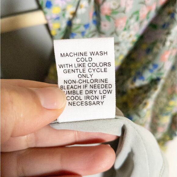 ADYSON PARKER Jadeite Floral Ruffle Sleeve Button Front Blouse Women's Medium - Picture 5 of 5